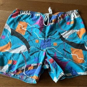 RARE 1980’s California Feeling Cotton Drawstring Shorts Sz M Totally Rad Vintage